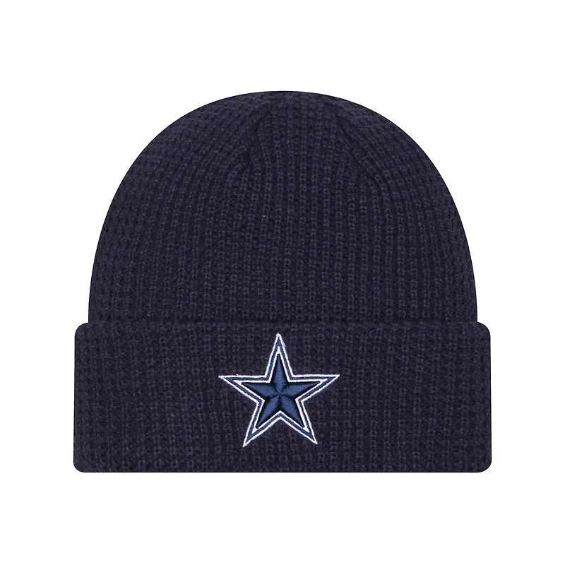 Youth New Era Navy Dallas Cowboys Waffle Cuffed Knit Hat