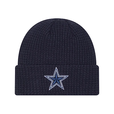 Youth New Era Navy Dallas Cowboys Waffle Cuffed Knit Hat