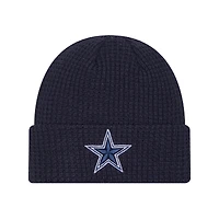 Youth New Era Navy Dallas Cowboys Waffle Cuffed Knit Hat