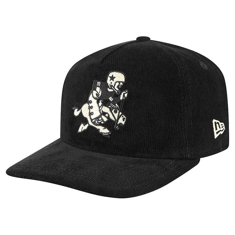 Men's New Era Black Dallas Cowboys Retro Joe Nostalgic Corduroy Golfer Adjustable Hat