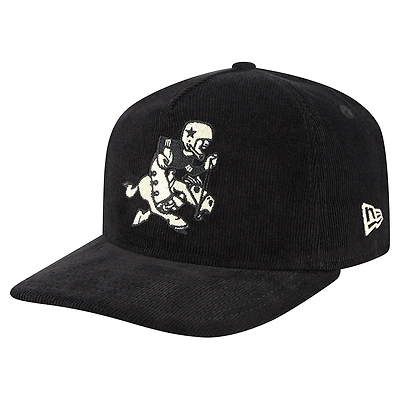 Men's New Era Black Dallas Cowboys Retro Joe Nostalgic Corduroy Golfer Adjustable Hat