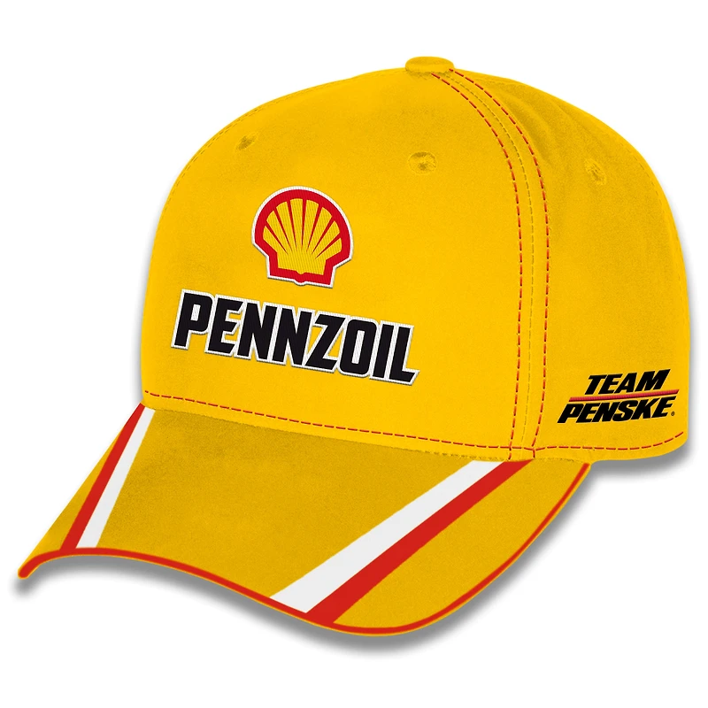 Unisex Checkered Flag Sports Yellow Joey Logano Shell Pennzoil Uniform Adjustable Hat