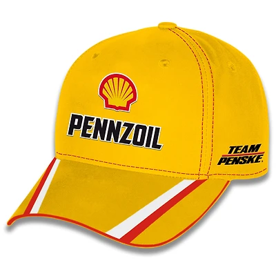 Unisex Checkered Flag Sports Yellow Joey Logano Shell Pennzoil Uniform Adjustable Hat