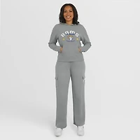 Women's WEAR by Erin Andrews Gray Los Angeles Rams Waffle-Knit Long Sleeve Hooded Shirt & Pants Lounge Set