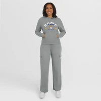 Women's WEAR by Erin Andrews Gray Los Angeles Rams Waffle-Knit Long Sleeve Hooded Shirt & Pants Lounge Set