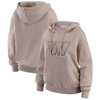 Women's WEAR by Erin Andrews  Tan Washington Commanders Washed Pullover Crewdie