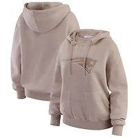 Women's WEAR by Erin Andrews  Tan New England Patriots Washed Pullover Crewdie