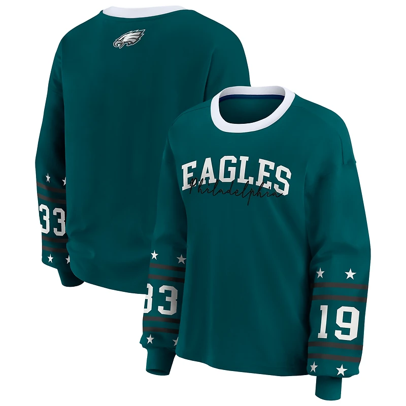 Women's WEAR by Erin Andrews  Midnight Green Philadelphia Eagles Sport Long-Sleeve T-Shirt