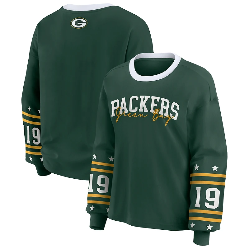 Women's WEAR by Erin Andrews Green Bay Packers Plus Sport Long-Sleeve T-Shirt