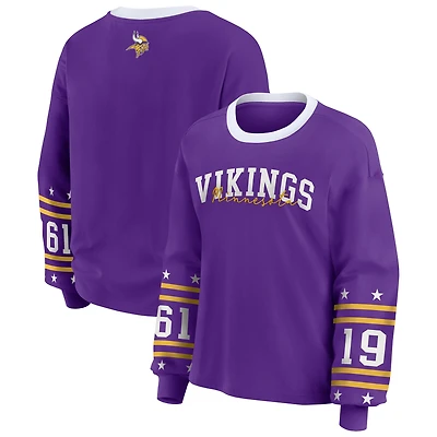 Women's WEAR by Erin Andrews Purple Minnesota Vikings Plus Sport Long-Sleeve T-Shirt