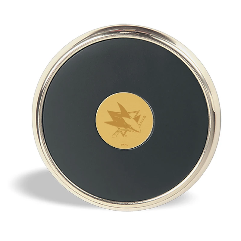 Gold San Jose Sharks Round Coaster