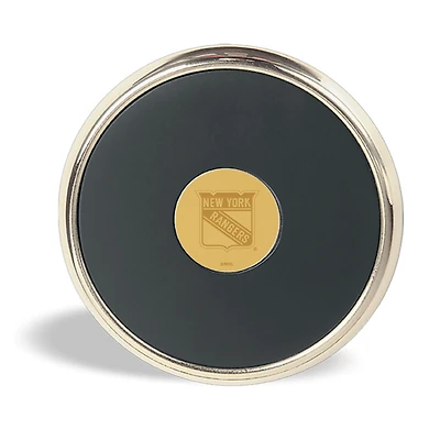 Gold New York Rangers Round Coaster