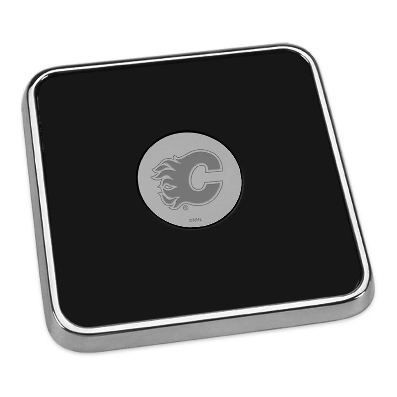 Silver Calgary Flames Square Coaster