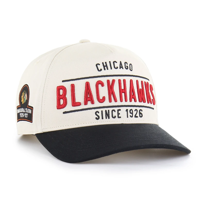 Men's '47 Cream/Black Chicago Blackhawks Expansion Debut Two-Tone Hitch Adjustable Hat