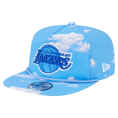 Men's New Era Light Blue Los Angeles Lakers Head in the Clouds Golfer Rope Adjustable Hat