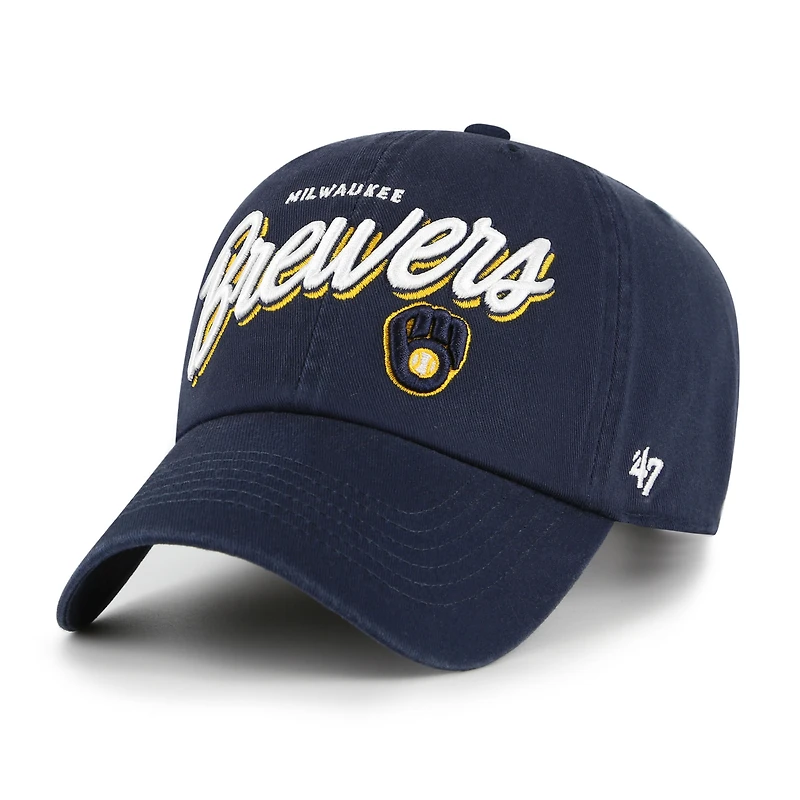 Women's '47 Navy Milwaukee Brewers Ariana Clean Up Adjustable Hat