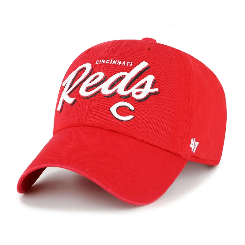 Women's '47 Red Cincinnati Reds Ariana Clean Up Adjustable Hat