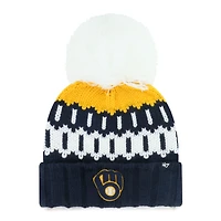 Women's '47  Navy Milwaukee Brewers Felicity Cuffed Knit Hat with Pom