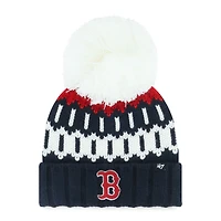 Women's '47  Navy Boston Red Sox Felicity Cuffed Knit Hat with Pom