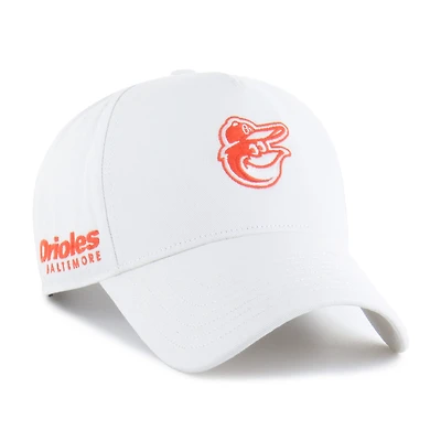 Men's '47 White Baltimore Orioles Foundational Pinch Offside Adjustable Hat