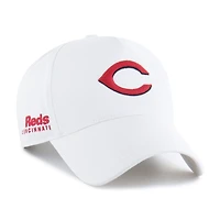 Men's '47 White Cincinnati Reds Foundational Pinch Offside Adjustable Hat