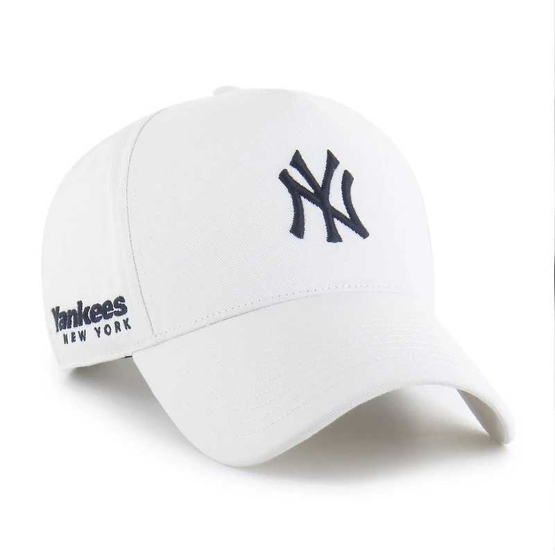 Men's '47 White New York Yankees Foundational Pinch Offside Adjustable Hat