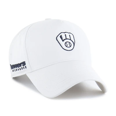 Men's '47 White Milwaukee Brewers Foundational Pinch Offside Adjustable Hat