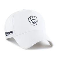 Men's '47 White Milwaukee Brewers Foundational Pinch Offside Adjustable Hat
