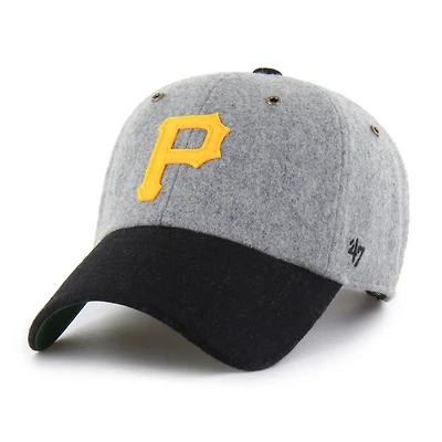 Men's '47  Gray/Black Pittsburgh Pirates Golden Age Wool Clean Up Adjustable Hat