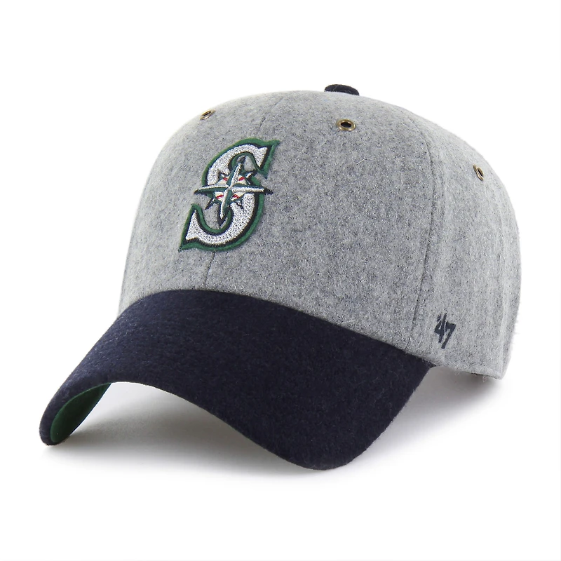 Men's '47 Gray/Navy Seattle Mariners Golden Age Wool Clean Up Adjustable Hat