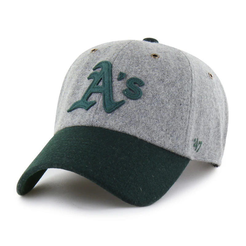 Men's '47 Gray/Green Athletics Golden Age Wool Clean Up Adjustable Hat