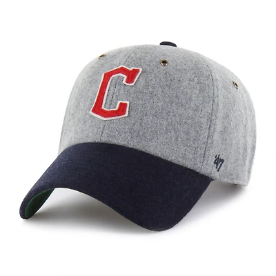 Men's '47  Gray/Navy Cleveland Guardians Golden Age Wool Clean Up Adjustable Hat