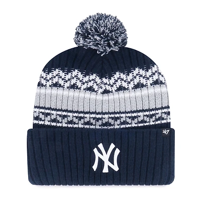 Youth '47  Navy New York Yankees Polar Vortex Cuffed Knit Hat with Pom