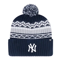 Youth '47  Navy New York Yankees Polar Vortex Cuffed Knit Hat with Pom