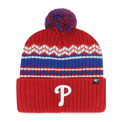 Youth '47  Red Philadelphia Phillies Polar Vortex Cuffed Knit Hat with Pom