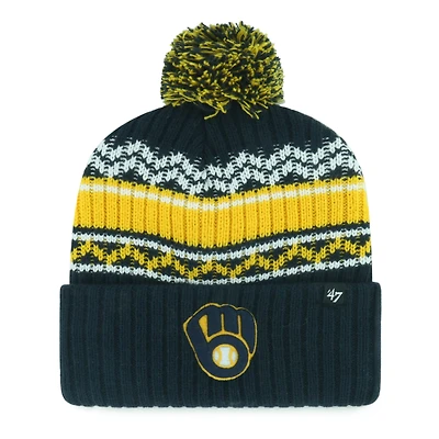 Youth '47  Navy Milwaukee Brewers Polar Vortex Cuffed Knit Hat with Pom