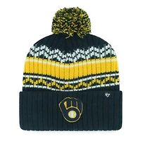 Youth '47  Navy Milwaukee Brewers Polar Vortex Cuffed Knit Hat with Pom