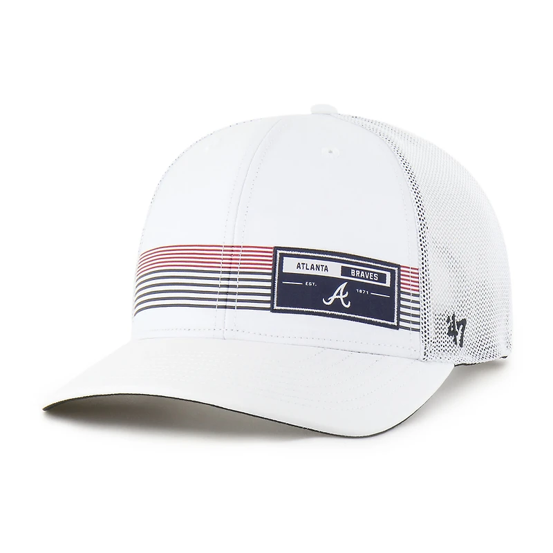 Men's '47  White Atlanta Braves Rangefinder brrr Trucker Adjustable Hat