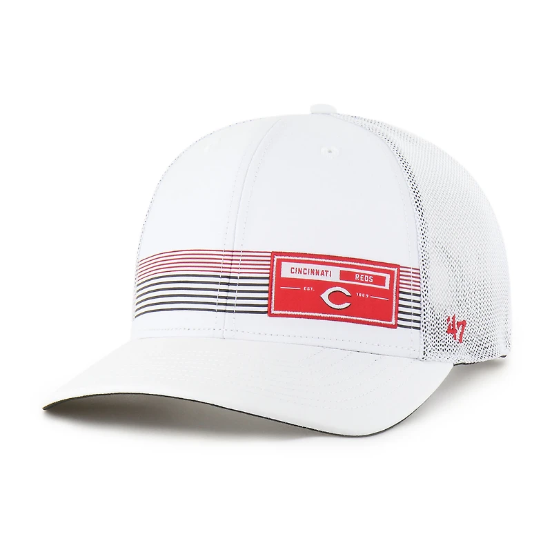 Men's '47 White Cincinnati Reds Rangefinder brrr Trucker Adjustable Hat