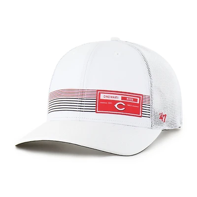 Men's '47  White Cincinnati Reds Rangefinder brrr Trucker Adjustable Hat
