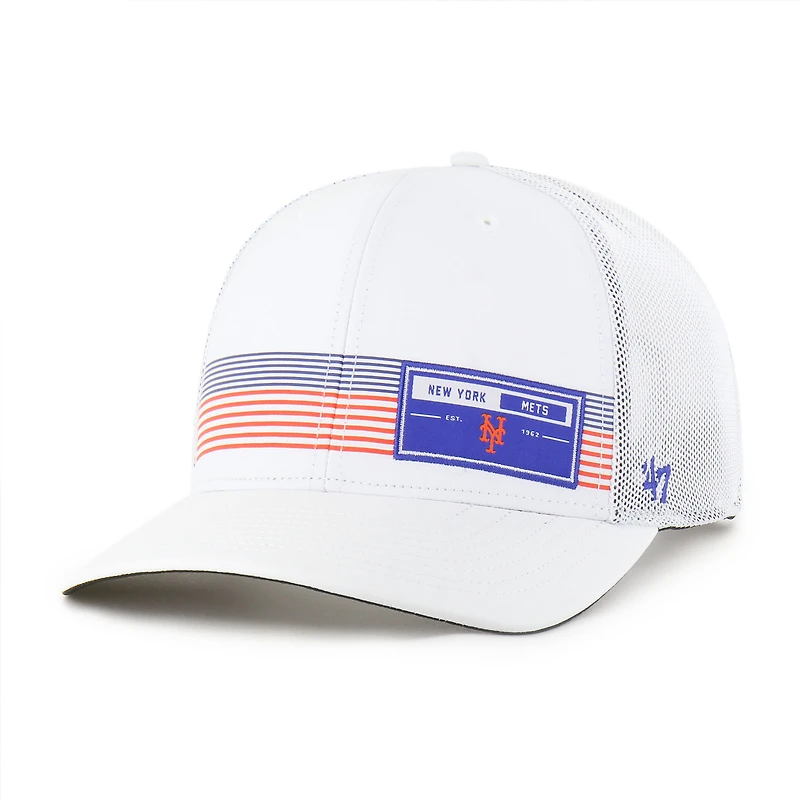 Men's '47  White New York Mets Rangefinder brrr Trucker Adjustable Hat