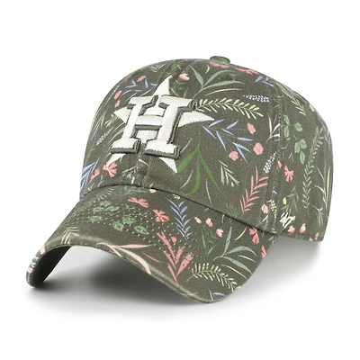 Women's '47 Olive Houston Astros Moss Verbena Clean Up Adjustable Hat