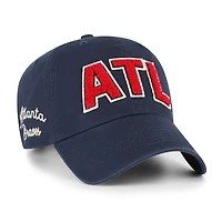 Women's '47  Navy Atlanta Braves Zoey Clean Up Adjustable Hat