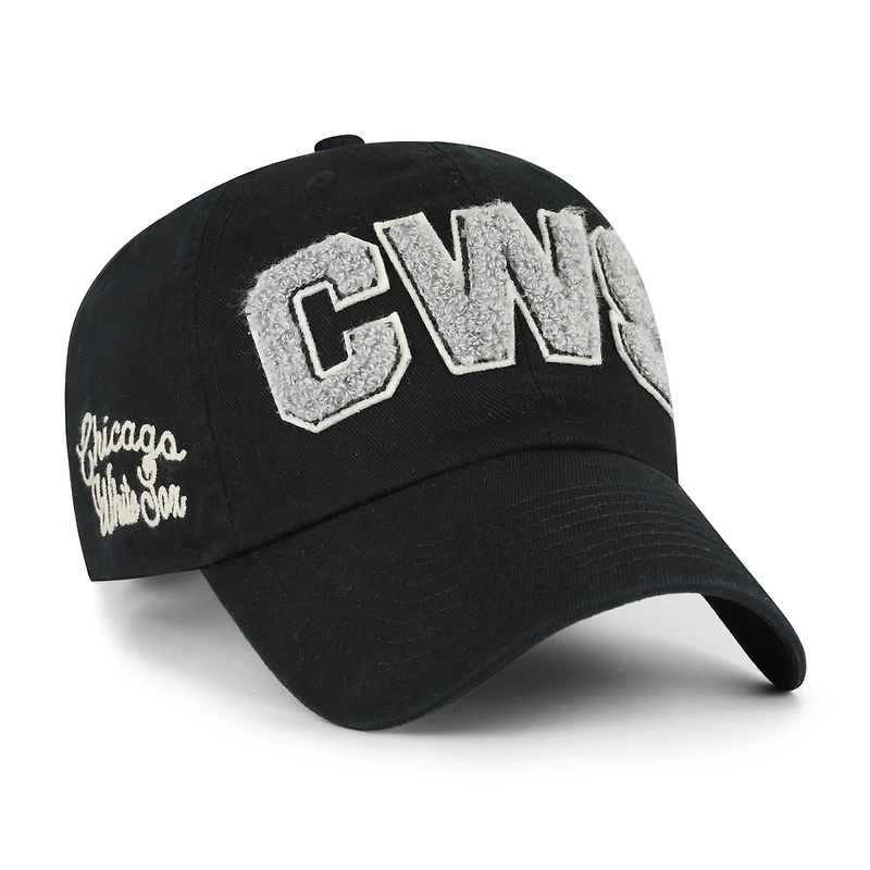 Women's '47 Black Chicago White Sox Zoey Clean Up Adjustable Hat