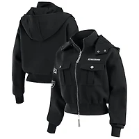 Women's WEAR by Erin Andrews  Black Las Vegas Raiders Patch Pocket Bomber Jacket