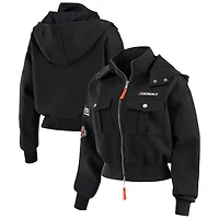 Women's WEAR by Erin Andrews  Black Cincinnati Bengals Patch Pocket Bomber Jacket