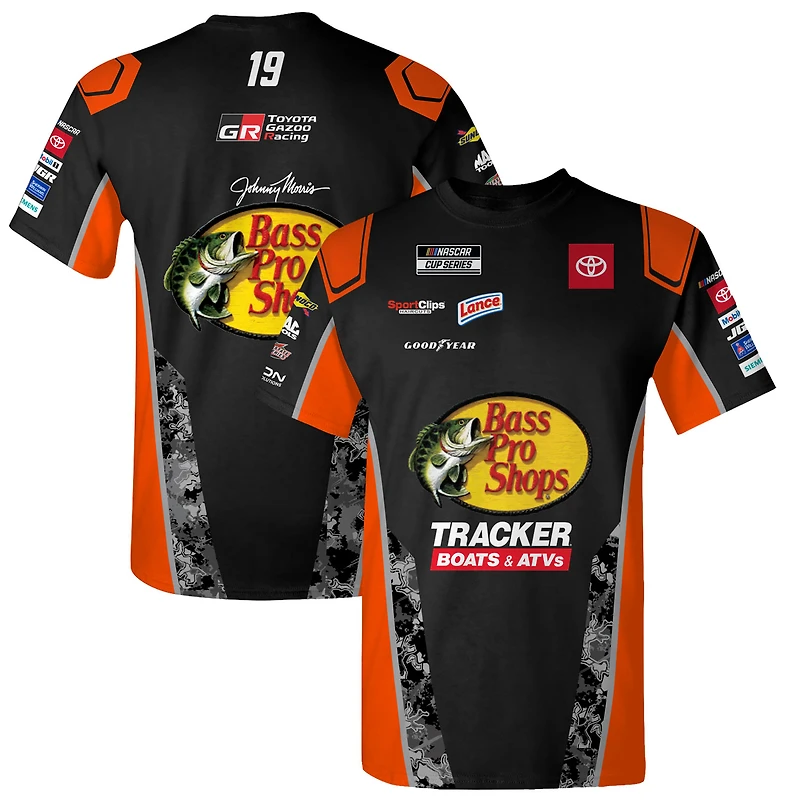 Men's Joe Gibbs Racing Team Collection Black Chase Briscoe Bass Pro Shops Uniform T-Shirt