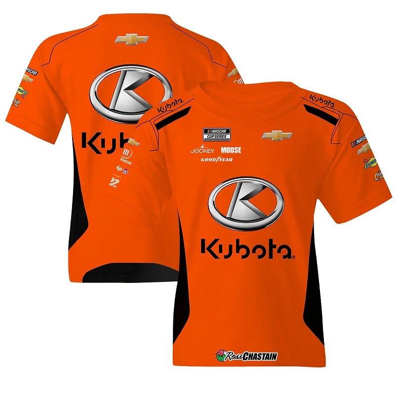 Youth Trackhouse Racing Team Collection Orange Ross Chastain Kubota Uniform T-Shirt