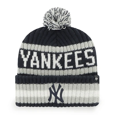 Men's '47  Navy New York Yankees Bering Cuffed Knit Hat with Pom