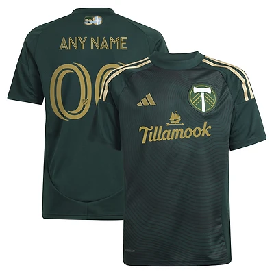 Youth adidas  Green Portland Timbers 2025 Forever Green & Gold Replica Custom Jersey
